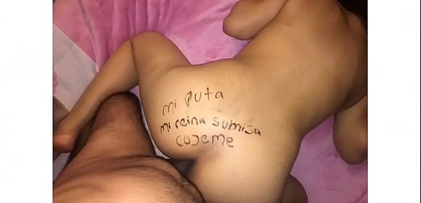  Sexy writing on my wifes Ass